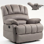Brown Oversized Manual Recliner featuring 155 Recline, Easy Assembly, and Generous Design for Your Living Room