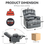 Brown Oversized Manual Recliner featuring 155 Recline, Easy Assembly, and Generous Design for Your Living Room