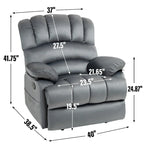 Brown Oversized Manual Recliner featuring 155 Recline, Easy Assembly, and Generous Design for Your Living Room
