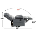 Brown Oversized Manual Recliner featuring 155 Recline, Easy Assembly, and Generous Design for Your Living Room