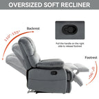 Brown Oversized Manual Recliner featuring 155 Recline, Easy Assembly, and Generous Design for Your Living Room