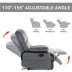 Brown Oversized Manual Recliner featuring 155 Recline, Easy Assembly, and Generous Design for Your Living Room
