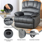 Brown Oversized Manual Recliner featuring 155 Recline, Easy Assembly, and Generous Design for Your Living Room