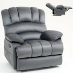 Brown Oversized Manual Recliner featuring 155 Recline, Easy Assembly, and Generous Design for Your Living Room