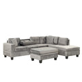 105 L-Shaped 7-Seater Modern Sofa with Storage Ottoman