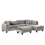 105 L-Shaped 7-Seater Modern Sofa with Storage Ottoman