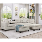105 L-Shaped 7-Seater Modern Sofa with Storage Ottoman