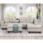 105 L-Shaped 7-Seater Modern Sofa with Storage Ottoman