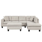 105 L-Shaped 7-Seater Modern Sofa with Storage Ottoman