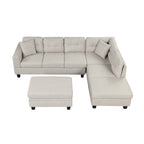 105 L-Shaped 7-Seater Modern Sofa with Storage Ottoman