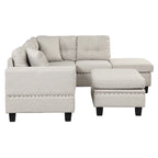 105 L-Shaped 7-Seater Modern Sofa with Storage Ottoman