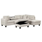 105 L-Shaped 7-Seater Modern Sofa with Storage Ottoman
