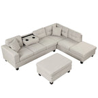 105 L-Shaped 7-Seater Modern Sofa with Storage Ottoman