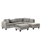 105 L-Shaped 7-Seater Modern Sofa with Storage Ottoman