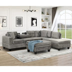 105 L-Shaped 7-Seater Modern Sofa with Storage Ottoman