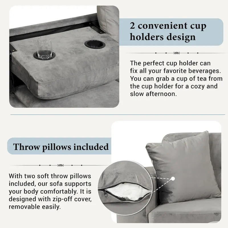 105 L-Shaped 7-Seater Modern Sofa with Storage Ottoman