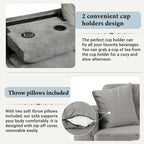 105 L-Shaped 7-Seater Modern Sofa with Storage Ottoman