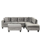 105 L-Shaped 7-Seater Modern Sofa with Storage Ottoman
