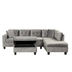 105 L-Shaped 7-Seater Modern Sofa with Storage Ottoman