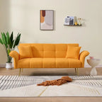 79.92 Teddy Velvet Upholstered Sofa Bed with Adjustable Back and Armrests
