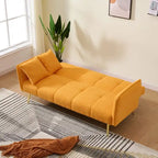 79.92 Teddy Velvet Upholstered Sofa Bed with Adjustable Back and Armrests