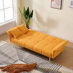 79.92 Teddy Velvet Upholstered Sofa Bed with Adjustable Back and Armrests