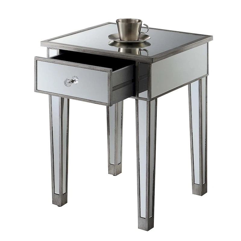 Gold Coast Mirrored 1 Drawer End Table