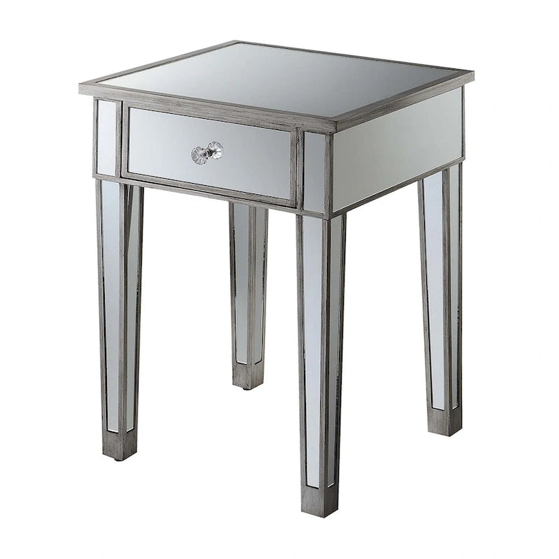 Gold Coast Mirrored 1 Drawer End Table