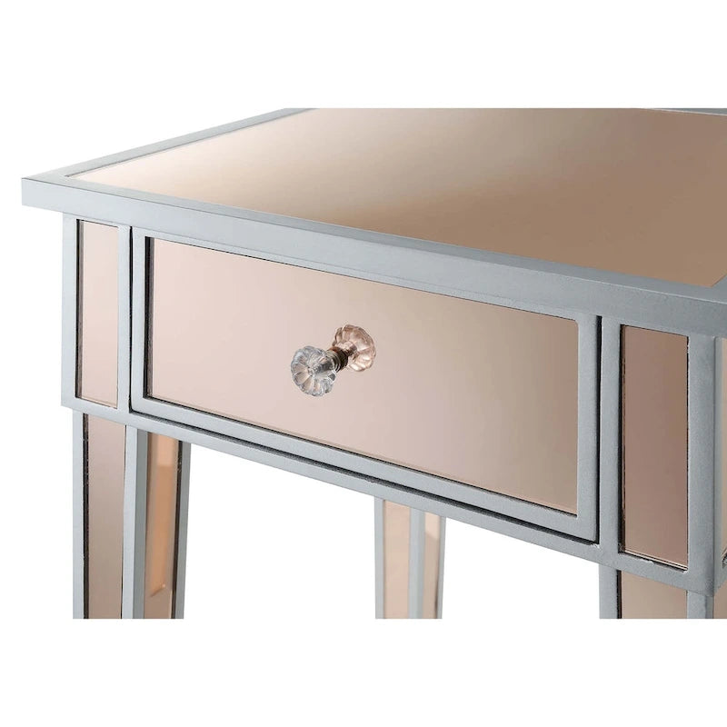 Gold Coast Mirrored 1 Drawer End Table