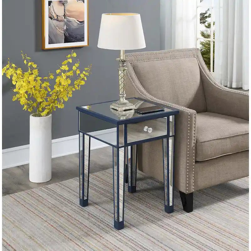 Gold Coast Mirrored 1 Drawer End Table