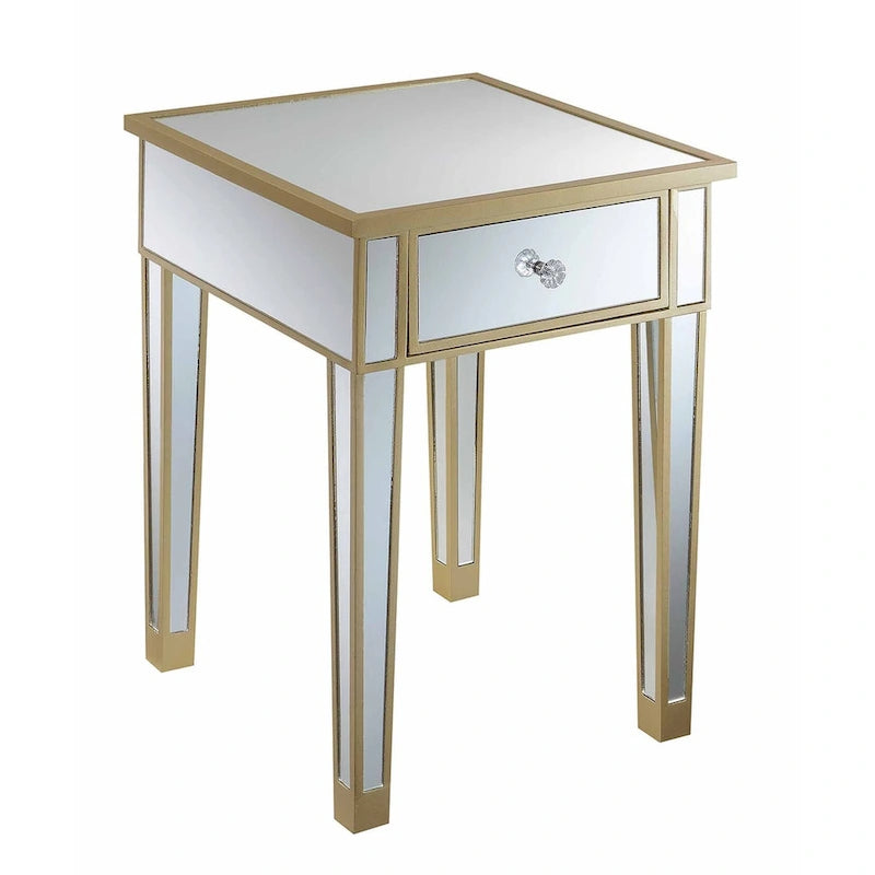 Gold Coast Mirrored 1 Drawer End Table