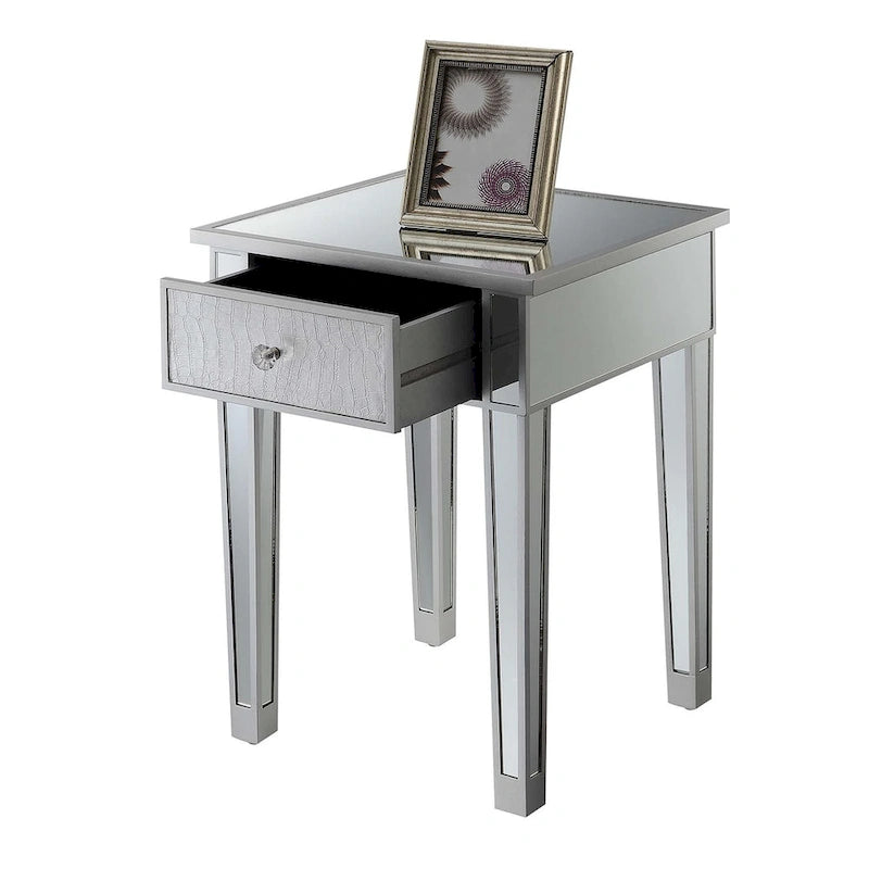 Gold Coast Mirrored 1 Drawer End Table