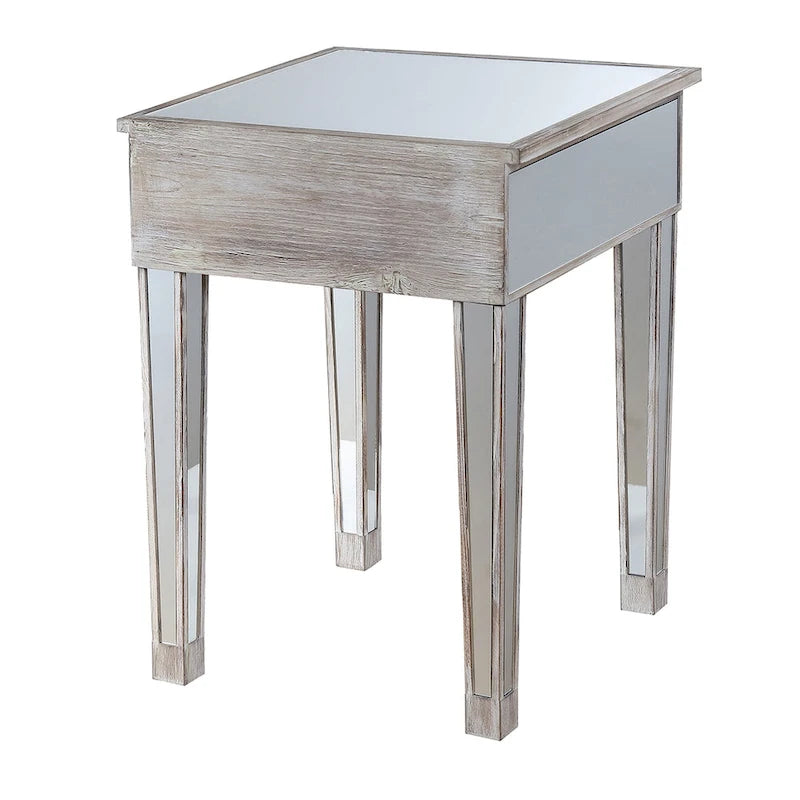 Gold Coast Mirrored 1 Drawer End Table