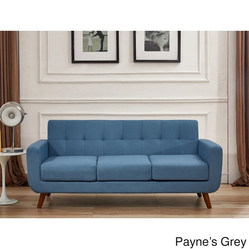 Grace Rainbeau Linen Upholstered Tufted Mid-century Sofa