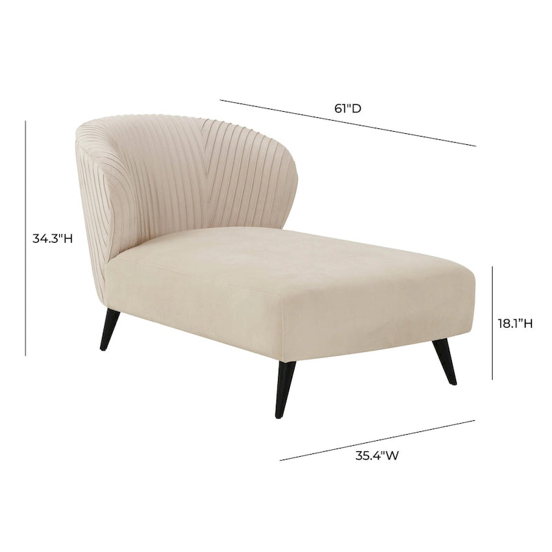 Maliah Pleated Velvet Upholstered Chaise