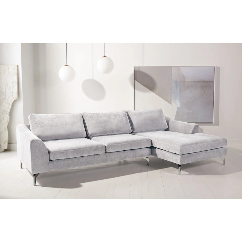 SAFAVIEH Couture Nicholsen Anthracite Grey Velvet Sofa