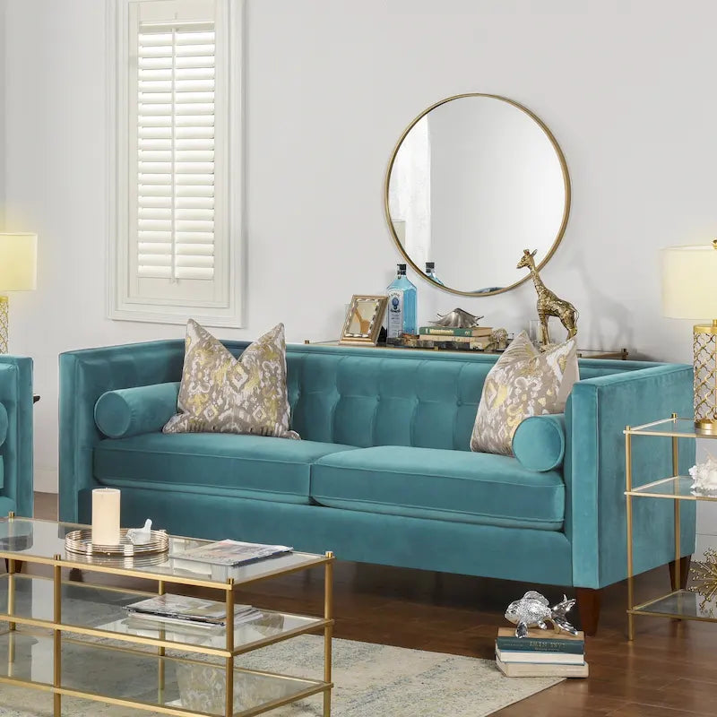 Jack 84 Modern Upholstered Tufted Tuxedo Sofa