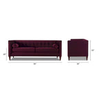 Jack 84 Modern Upholstered Tufted Tuxedo Sofa