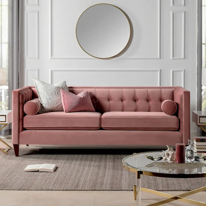 Jack 84 Modern Upholstered Tufted Tuxedo Sofa