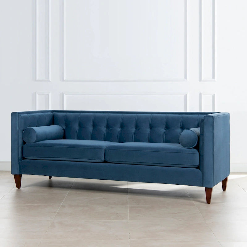 Jack 84 Modern Upholstered Tufted Tuxedo Sofa