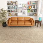Florencia Mid Century Modern Furniture Style Living Room Leather Sofa in Tan