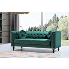 US Pride Vivian Classic Velvet Kittleson Nailhead Chesterfield Sofa