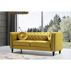 US Pride Vivian Classic Velvet Kittleson Nailhead Chesterfield Sofa