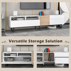 Modern TV Stand for 80 TV with Double Storage Space