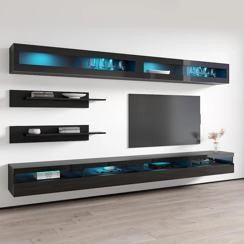 Fly I2 35TV Wall-mounted Floating Modern Entertainment Center Set