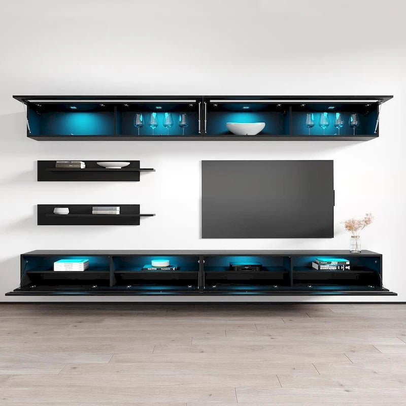 Fly I2 35TV Wall-mounted Floating Modern Entertainment Center Set
