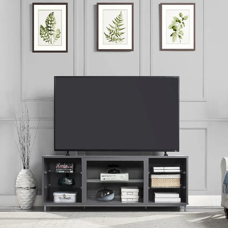 Manhattan Comfort Brighton 60 In. Wire Management Media Cabinet Console