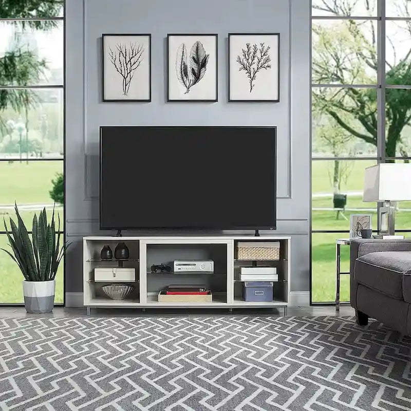 Manhattan Comfort Brighton 60 In. Wire Management Media Cabinet Console