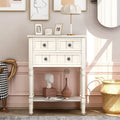 Narrow Console Table with Three Storage Drawers and Bottom Shelf