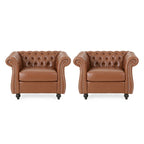 Silverdale Traditional Chesterfield Club Chairs (Set of 2)